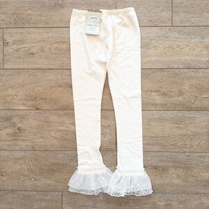 Persnickety brand Cream Lace Alexa Leggings Girls 12 Cottage Core Easter NEW